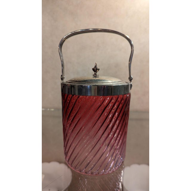 Late 19th Century Late 19th Century Victorian Cranberry Glass Biscuit/Cookie Jar For Sale - Image 5 of 5