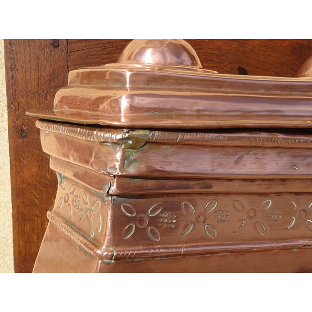 Antique Copper Fountain on Oak Base For Sale - Image 4 of 18