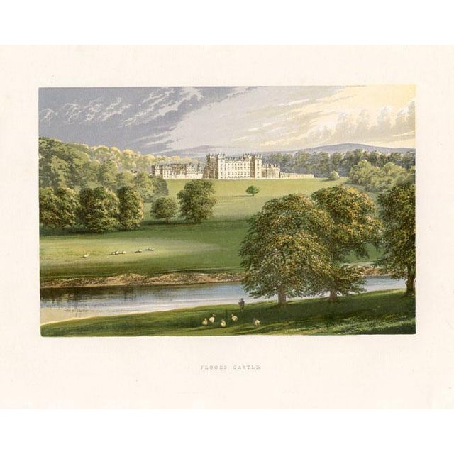 Original late-1800s chromolithograph from a folio of English Castles, Abbeys and Manor Homes. Based on an illustration by...