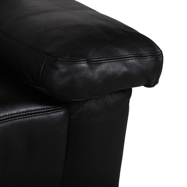 Modern Black Leather Two-Seater Sofa from Koinor For Sale - Image 3 of 12
