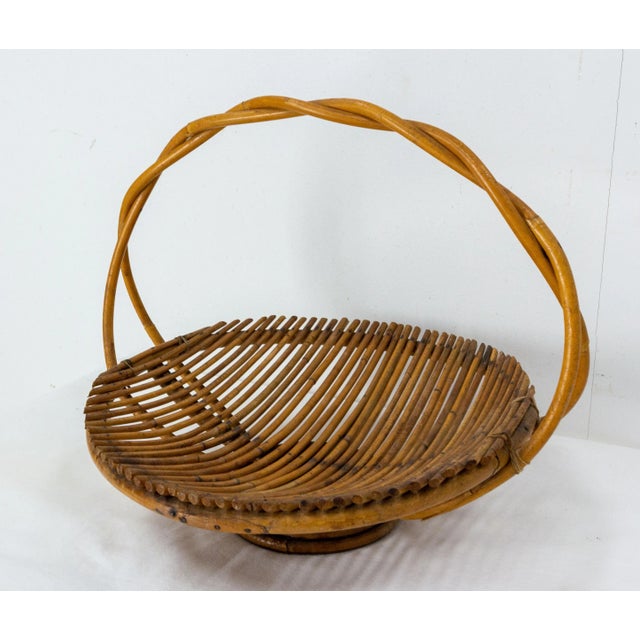 Mid-Century French Fruit Basket in Wicker For Sale - Image 8 of 8
