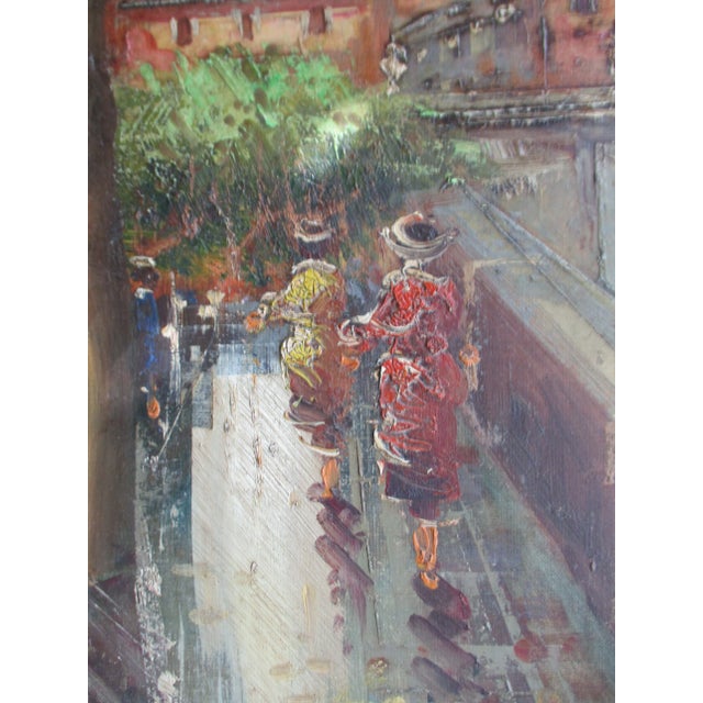 Vintage Painting on Canvas of St. Peter's Basilica in Gold & Red Frame For Sale - Image 16 of 18