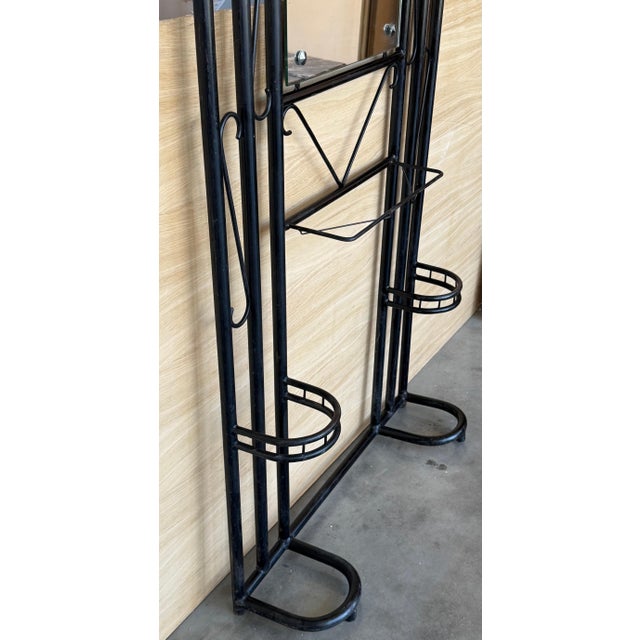 Black Wardrobe-Style Art Deco Hall Stand in Iron, France 1940s For Sale - Image 11 of 18