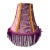 Vintage Purple Velvet Leaf Lamp Shade With Gold Lining & Mustard Trim For Sale