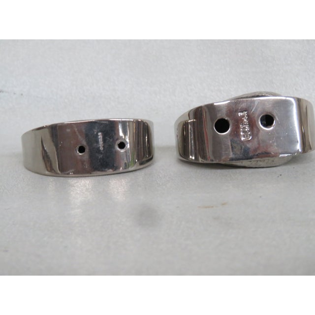 Silver Ecuador Joaquin Tinta Style Black Green Gem Eyes Birds Figurines a Pair 4621b For Sale - Image 8 of 12