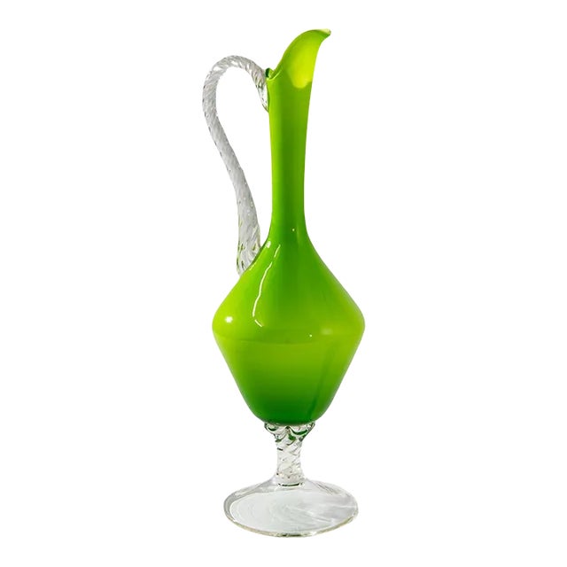 1960s Italian Green Glass Jug For Sale