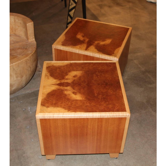 A pair of beautiful tables made by the noted wood artisan Joseph Kelly. He owns and founded the company in 1990. They...