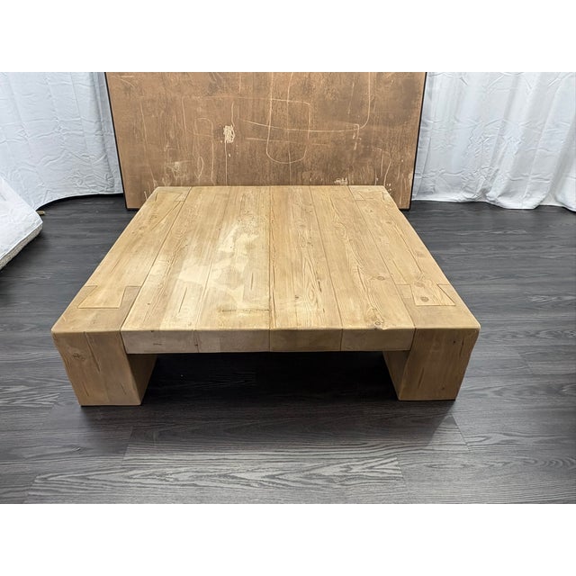 Rh Reclaimed English Beam Coffee Table | Monumental 59" Scale | One-of-a-Kind Character For Sale - Image 15 of 18
