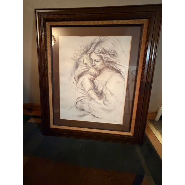 Marilyn Zapp charcoal drawn “ Mother’s Love “ print.