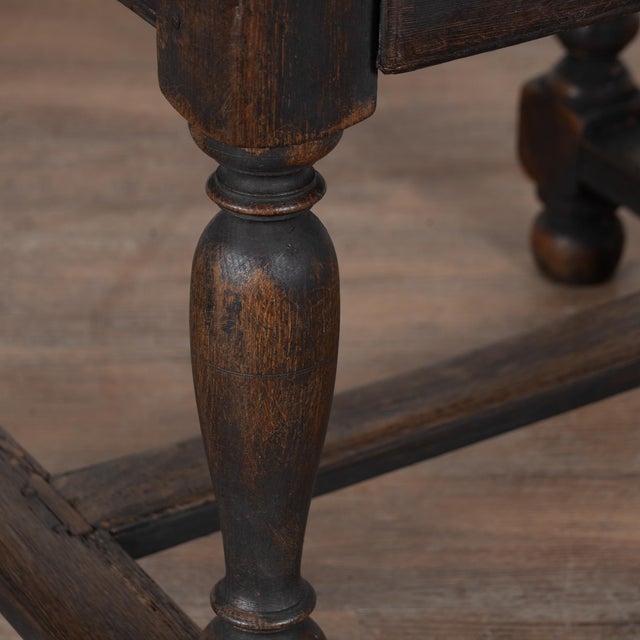 19th Century Swedish Black Painted Oak Oval Side Table For Sale - Image 14 of 17