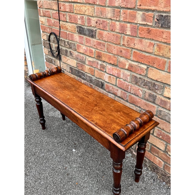 Wood 19th Century English Hall Bench For Sale - Image 7 of 8