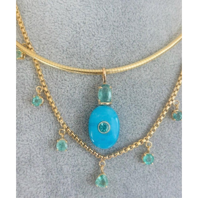 Emerald Fringe Necklace, 14k Gold For Sale - Image 12 of 14