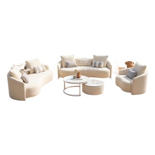 Serene Outdoor 6-Piece Lounge Set – 2-Sofas, Arm Chair and Table Set For Sale