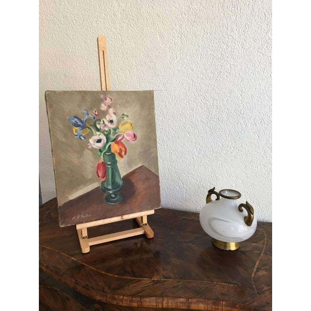 Alexis Louis Roche, Bouquet de fleurs, Oil on Canvas For Sale - Image 7 of 8