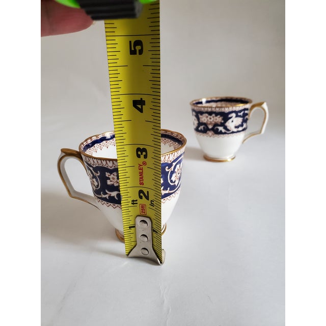 1970s Mid-Century Crown Staffordshire Ellesmere Tea Cup and Saucer- Set of 2 For Sale - Image 11 of 12