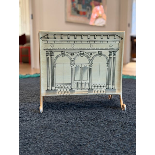 Mid 20th Century Mid 20th Century Piero Fornasetti Style Magazine Rack For Sale - Image 5 of 12