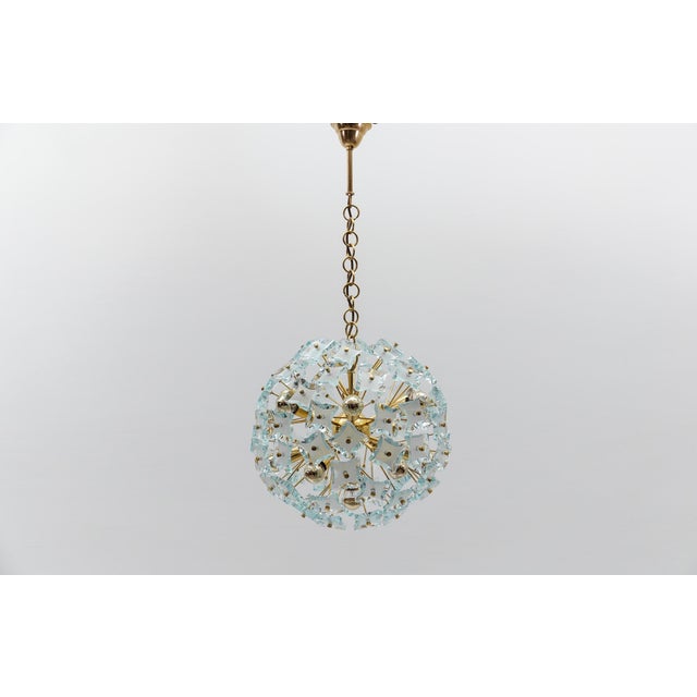 Gold and Glass Snowflake Lamp from Zero Quattro, Italy, 1960s For Sale - Image 15 of 15
