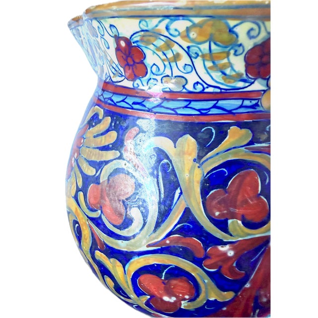 Vintage Handpainted Etruscan Style Gryphon & Soldier Pitcher For Sale - Image 14 of 14
