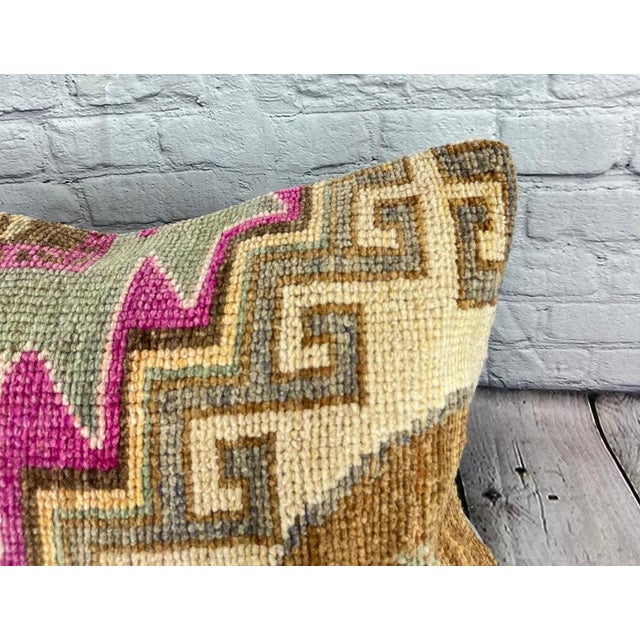 Turkish 16 x 24 Rug Pillow Ottoman Havenly Turkish Pillow Cushion Cover For Sale - Image 3 of 4