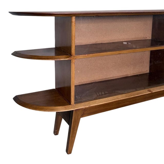 Brown Large Mid-Century Teak Display Cabinet, 1970s For Sale - Image 8 of 10