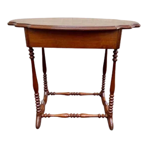 19th Century Antique Barley Twist Leg 1 Drawer Side Table With Knapp Joint