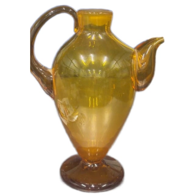 Vintage Blenko #573 Tangerine Amberina Cocktail Pitcher – Wayne Husted MCM 1957 Mid-century modern Blenko #573 Cocktail...