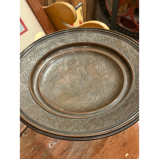 Bronze Antique Bronze Hunting-Themed Centerpiece Pedestal Bowl For Sale - Image 8 of 8