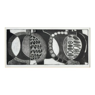 Geometric Patterned Leaf Abstract Etching, 5/10 by Kazuko For Sale