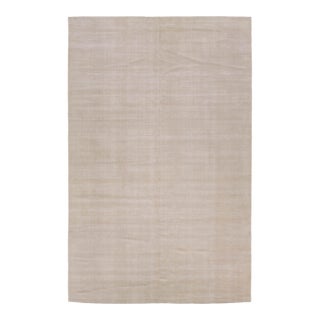 12x18 Modern Handmade Solid Beige Oversized Area Rug - 100% Wool For Sale