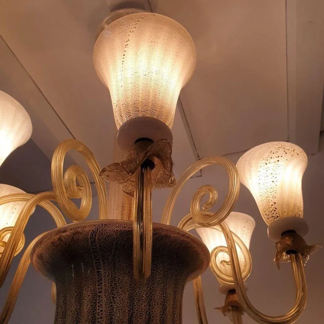 1960s Mid-Century Modern Murano Glass Chandelier, Italy 1960s For Sale - Image 5 of 12