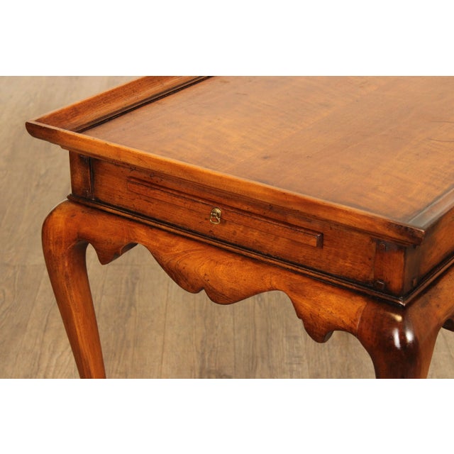 Wood Early 21st Century Ralph Lauren Queen Anne Style Walnut Tea Table For Sale - Image 7 of 13