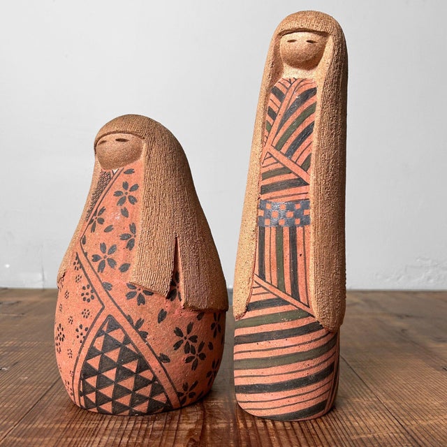 Terracotta Kokeshi Dolls, Japan, 1960s, Set of 2 For Sale - Image 9 of 17