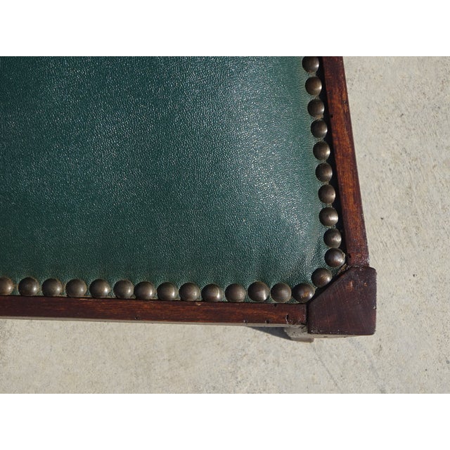Art Deco Chairs in Wood and Green Faux Leather, 1940s, Set of 6 For Sale - Image 10 of 18