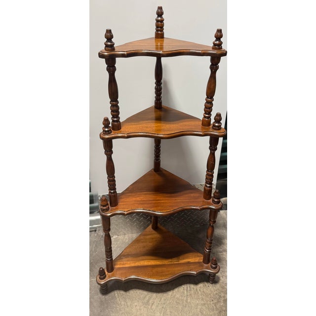 Vintage Wood Corner Stand For Sale - Image 4 of 6