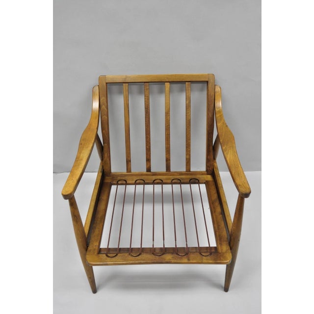 Mid 20th Century Vintage Mid Century Modern Danish Style Sculptural Walnut Lounge Arm Chair For Sale - Image 5 of 17