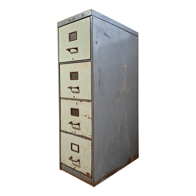Industrial Metal Filing Cabinet with Drawers by Y.A. Chauvin, Paris, France, 1940s For Sale