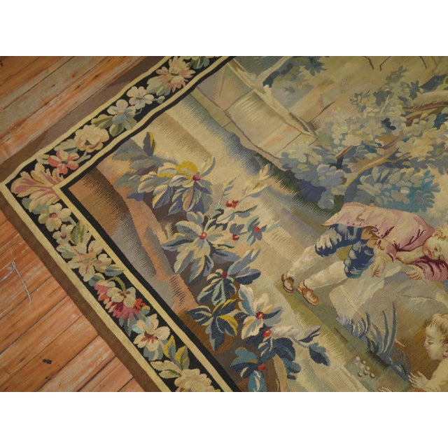 Contemporary 20th Century European Horizontal Tapestry - 4'9" x 6'9" For Sale - Image 3 of 6