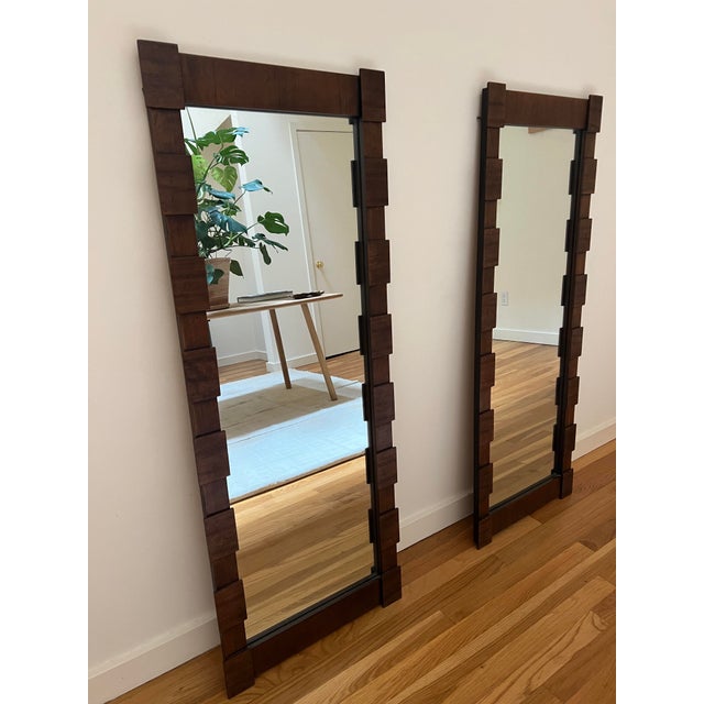 Mid-Century Modern Mid-Century Modern Mirrors - a Pair For Sale - Image 3 of 3
