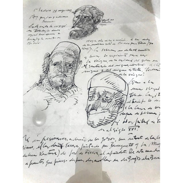 Mid 20th Century Figurative Sketch Works on Paper by Jose Luis Cuevas, Framed - Set of 3 For Sale - Image 9 of 11