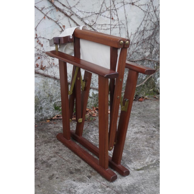 Mahogany Naval Director's Chair, 1980s For Sale - Image 9 of 12