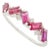 Mozambique Baguette Ruby and Diamond Stackable Half Band Ring Size 4 in 14k Gold For Sale