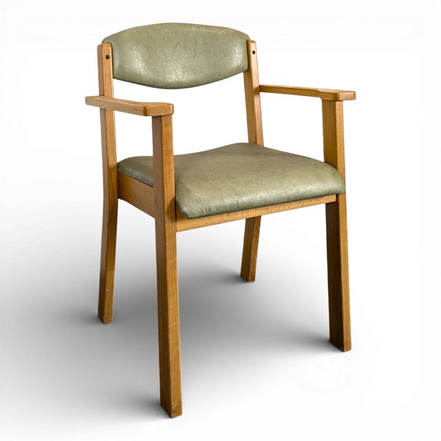 Vintage Upholstered Beechwood Armchair For Sale - Image 6 of 6