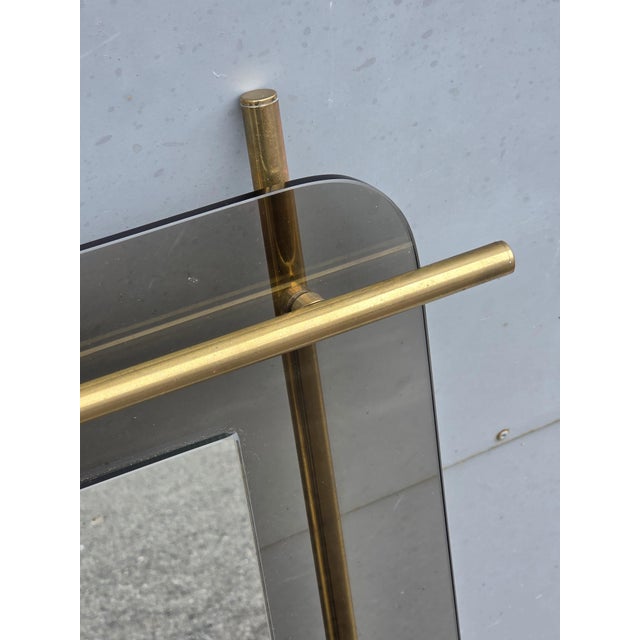 Minimalist Crystal and Tubular Brass Mirror from Zevi, 1970s, in Very Good conditions. Designed 1970 to 1979 I have...