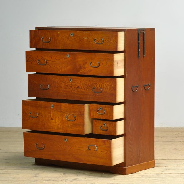Japanese Tansu Chest of Drawers, 1910s For Sale - Image 4 of 13