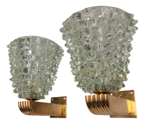 Vintage Wall Lights from Barovier & Toso, 1980s, Set of 2