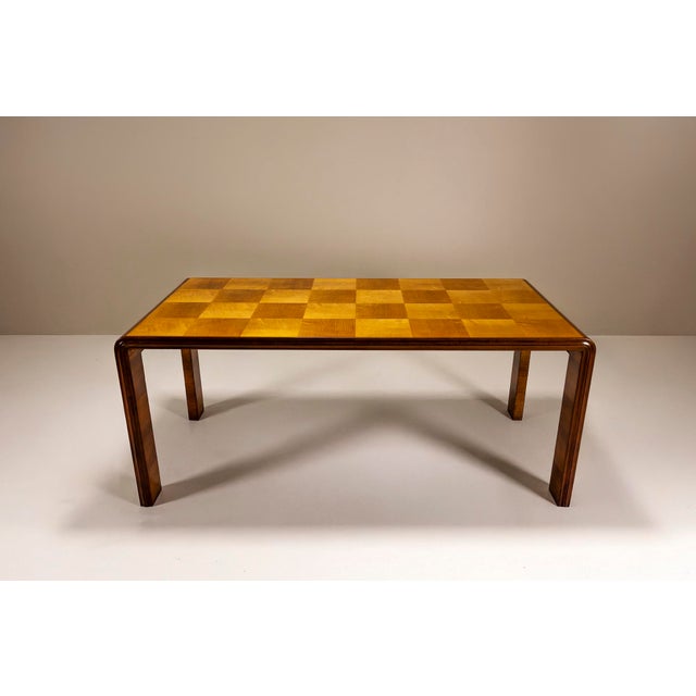 Paolo Buffa Italian Dining Table with Checkered Inlay in the style of Paolo Buffa, Italy, 1950s For Sale - Image 4 of 14