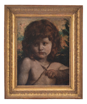 Hugo Crola, Cupid, 1900s, Oil Painting on Canvas, Framed