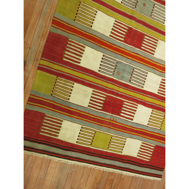 Mid-Century Modern Vintage Turkish Kilim - 4'5" x 6'3" For Sale - Image 3 of 7