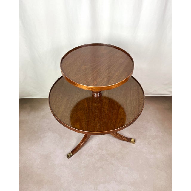 American Mid 20th Century Duncan Phyfe Style Two-Tier Piecrust, Dumbwaiter, Table For Sale - Image 3 of 10