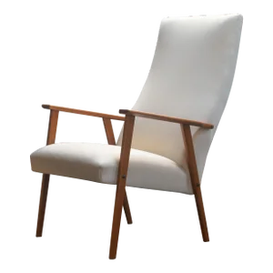 Scandinavian Modern Tall Back Easy Chair- Com Ready